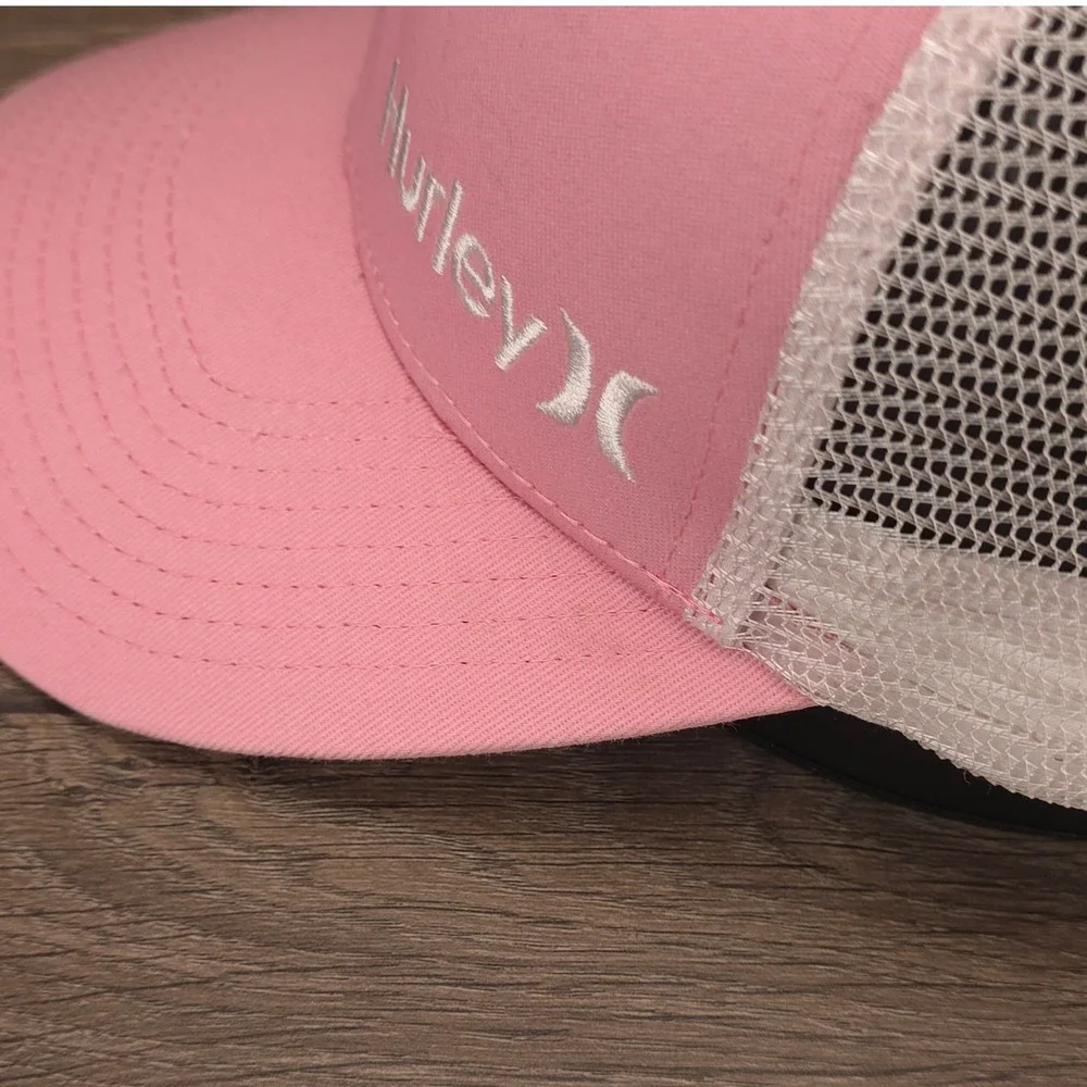 Hurley Hat Cap Snap Back Pink Womens Mesh Trucker Surf Skate Beach Summer Sun
